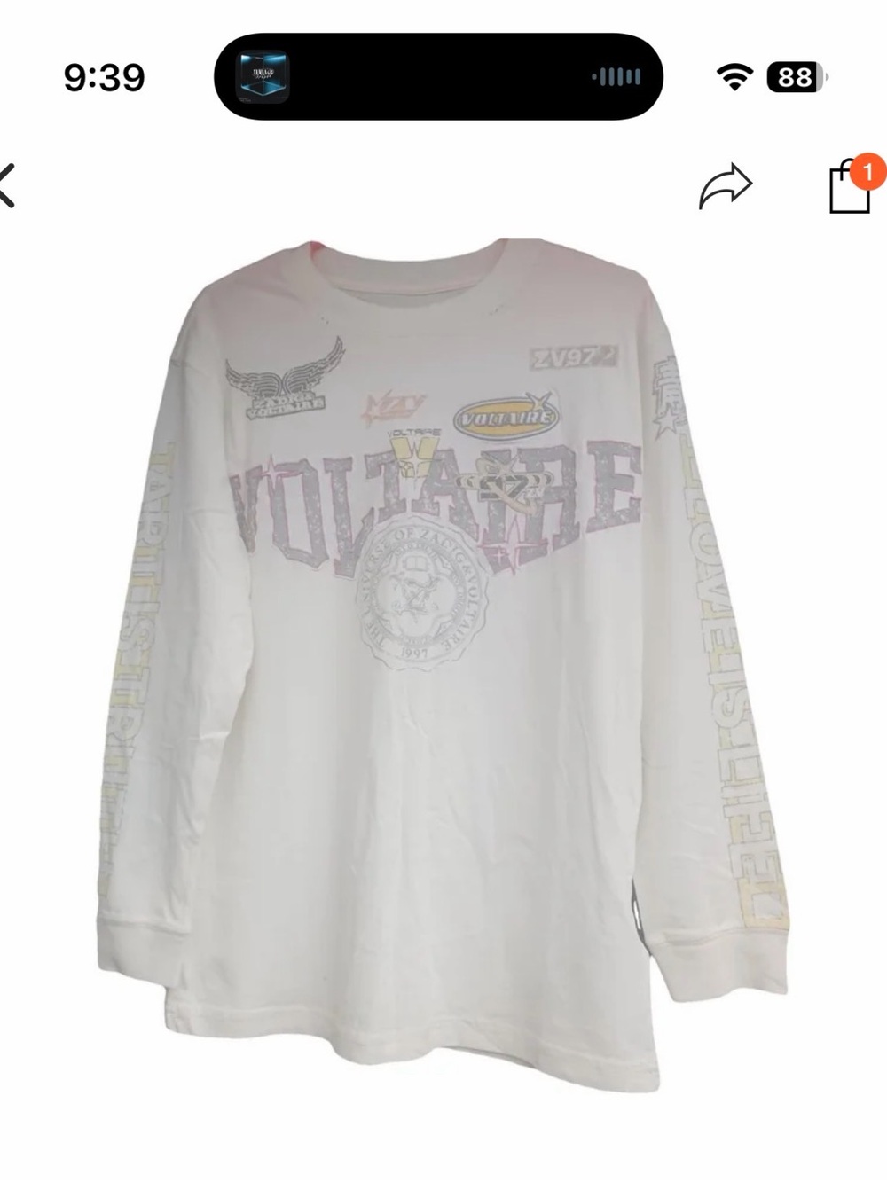 Zadig & Voltaire White Long-Sleeve Graphic Tee